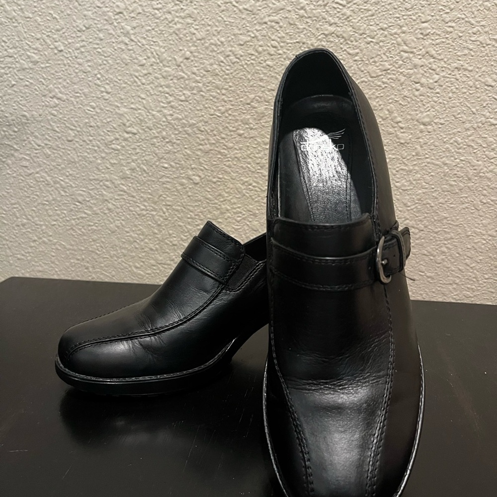 Dansko Black Ankle Booties with Buckle